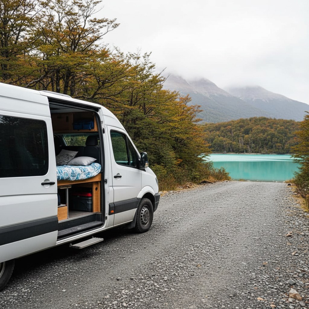 Van Basic 2 personas — exterior lateral con puerta corrediza abierta